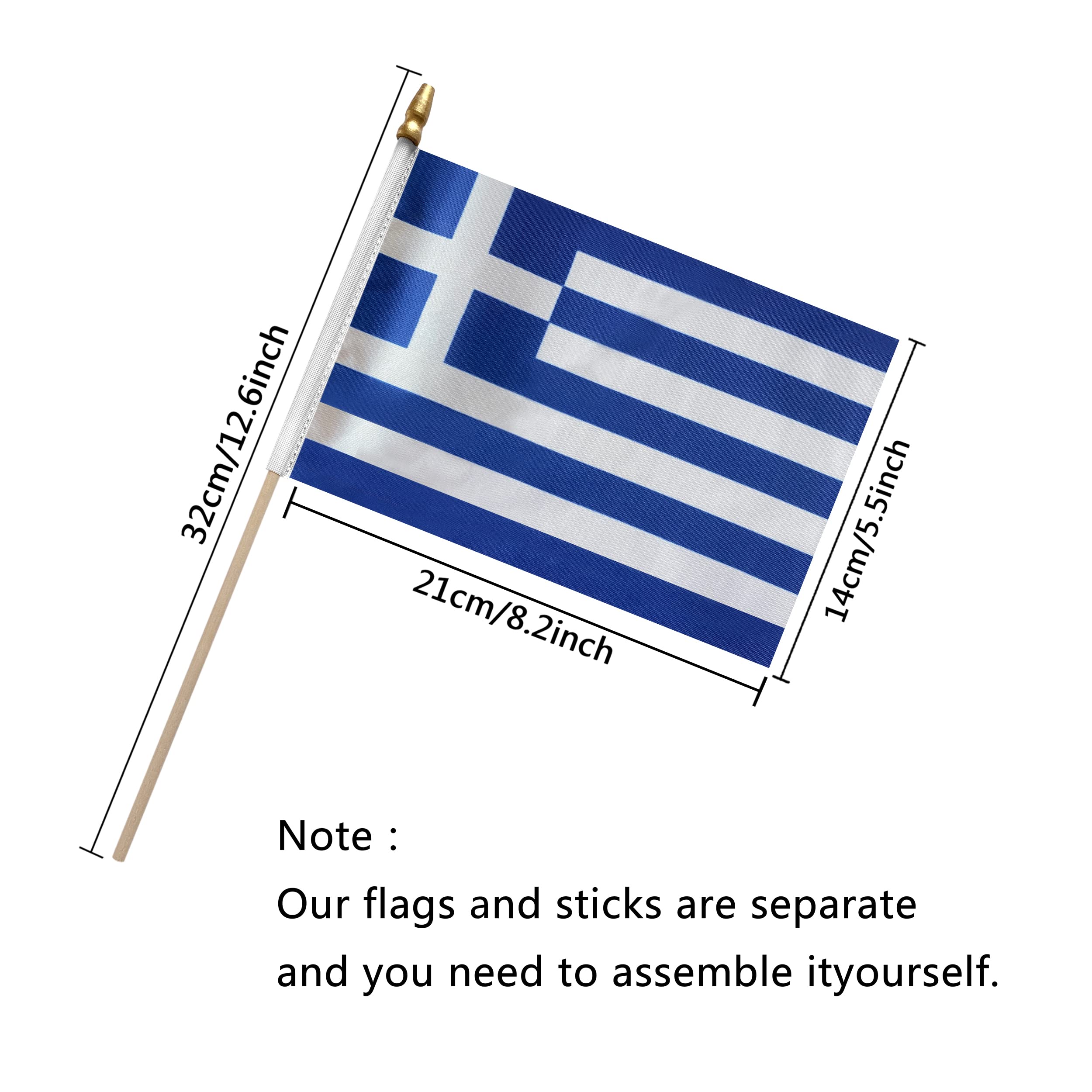 TSMD Greece stick flag pack 12 highlighting consistent decor for events and parties