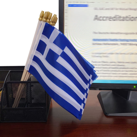 TSMD Greece stick flag pot decor shows decorative flair in plant pots