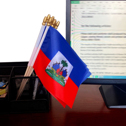 TSMD Haiti flag stick 12-pack packaging image shows ready-to-distribute 12-pack.