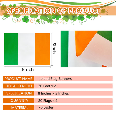 TSMD Irish flags string made of durable polyester for repeated use
