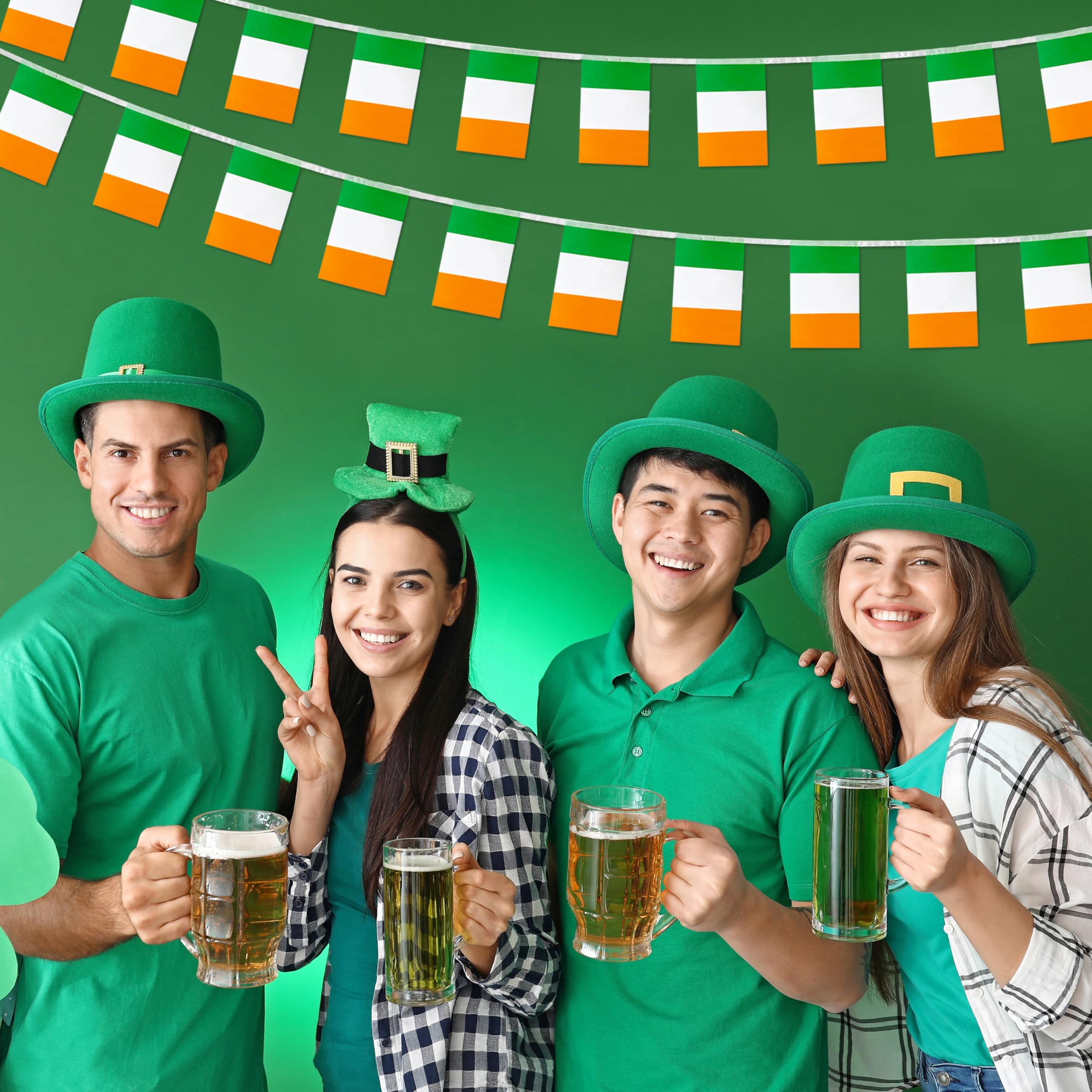 TSMD Irish party decor flag banner easily setup on walls or doors