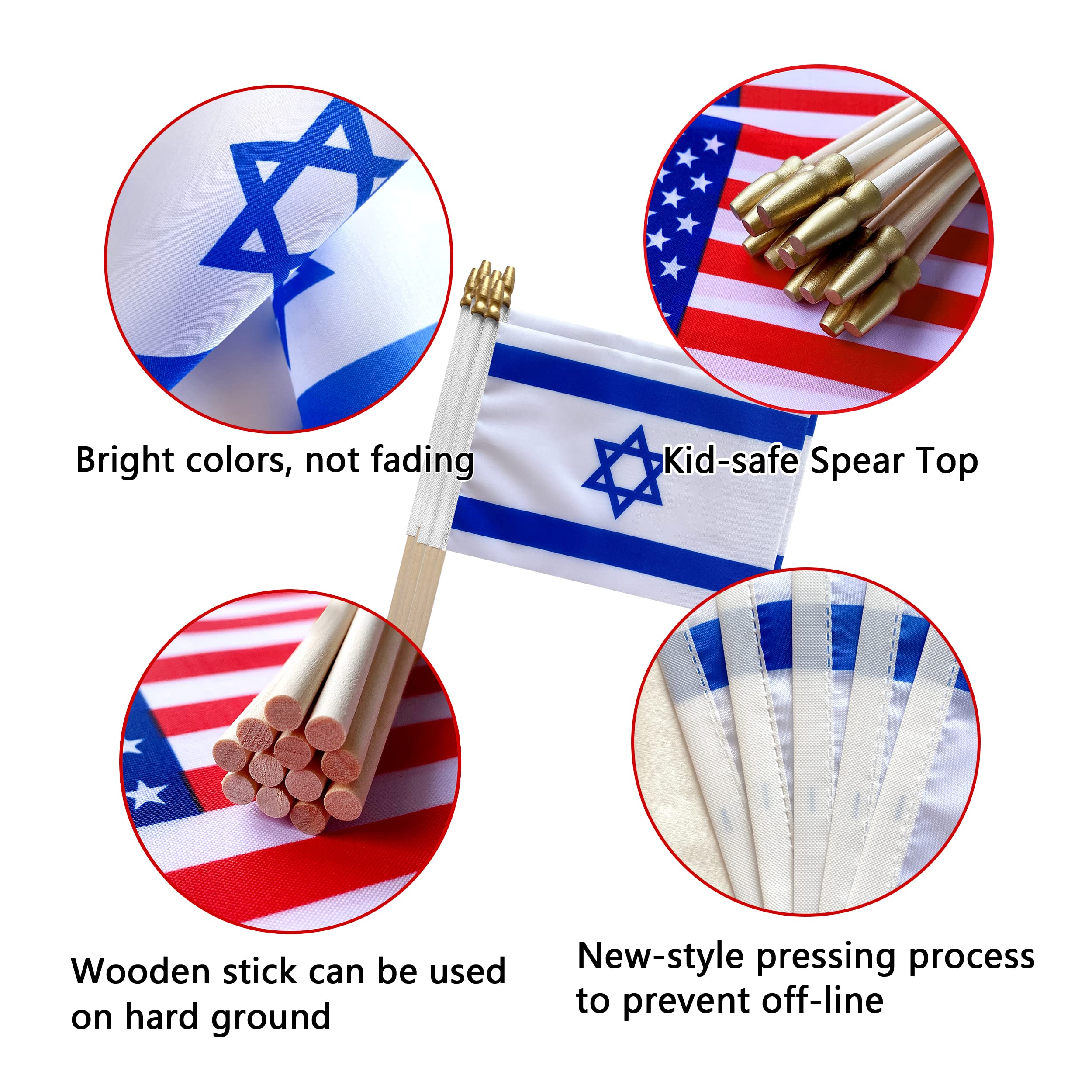 TSMD Israel flag durable with reinforced stitching for reuse.
