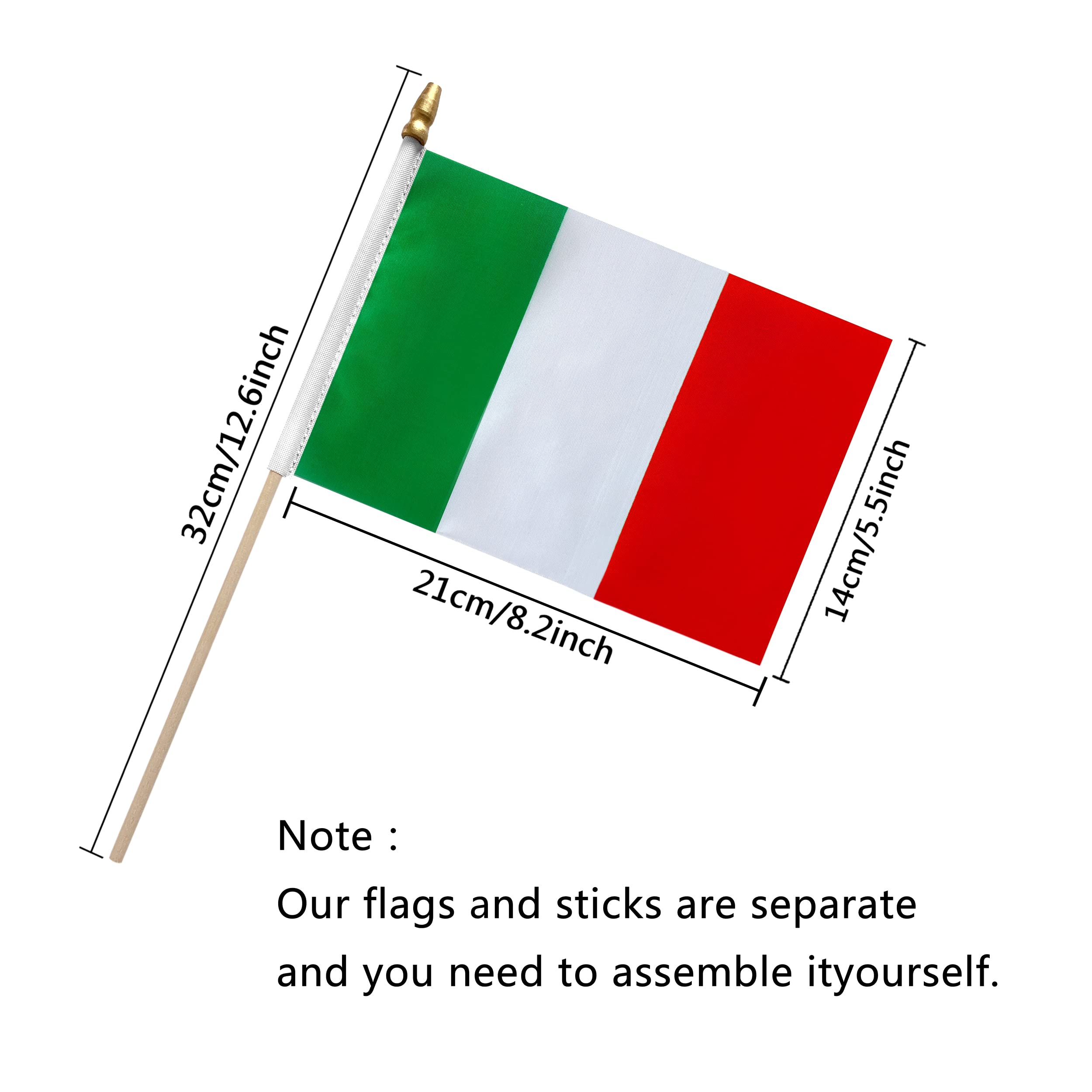 TSMD Italy flag back view with double-sided print for outdoor use.