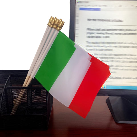 TSMD Italy flag parade setup with safe spear top.