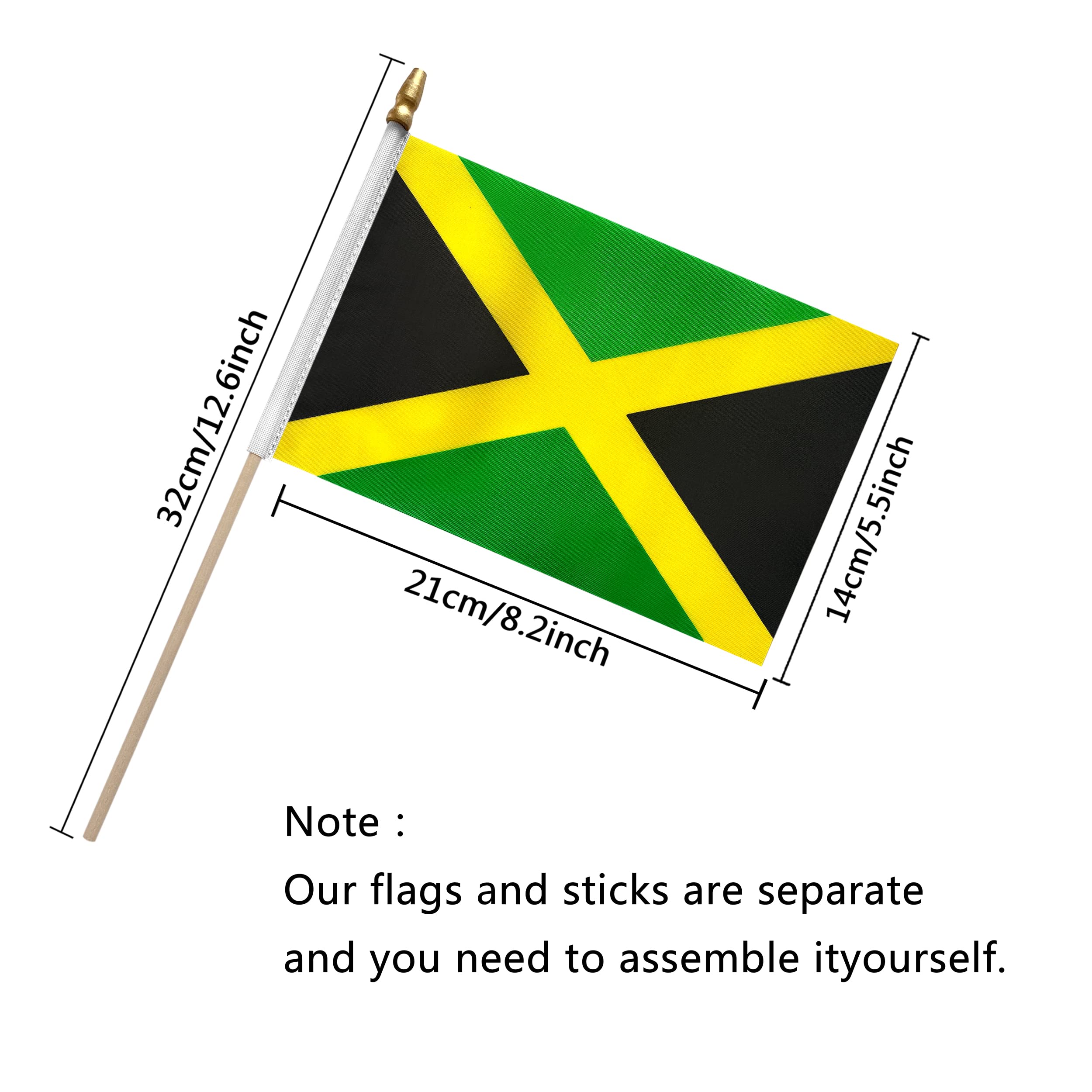 TSMD Jamaica flag mini flags in a 12-pack ready for party decor