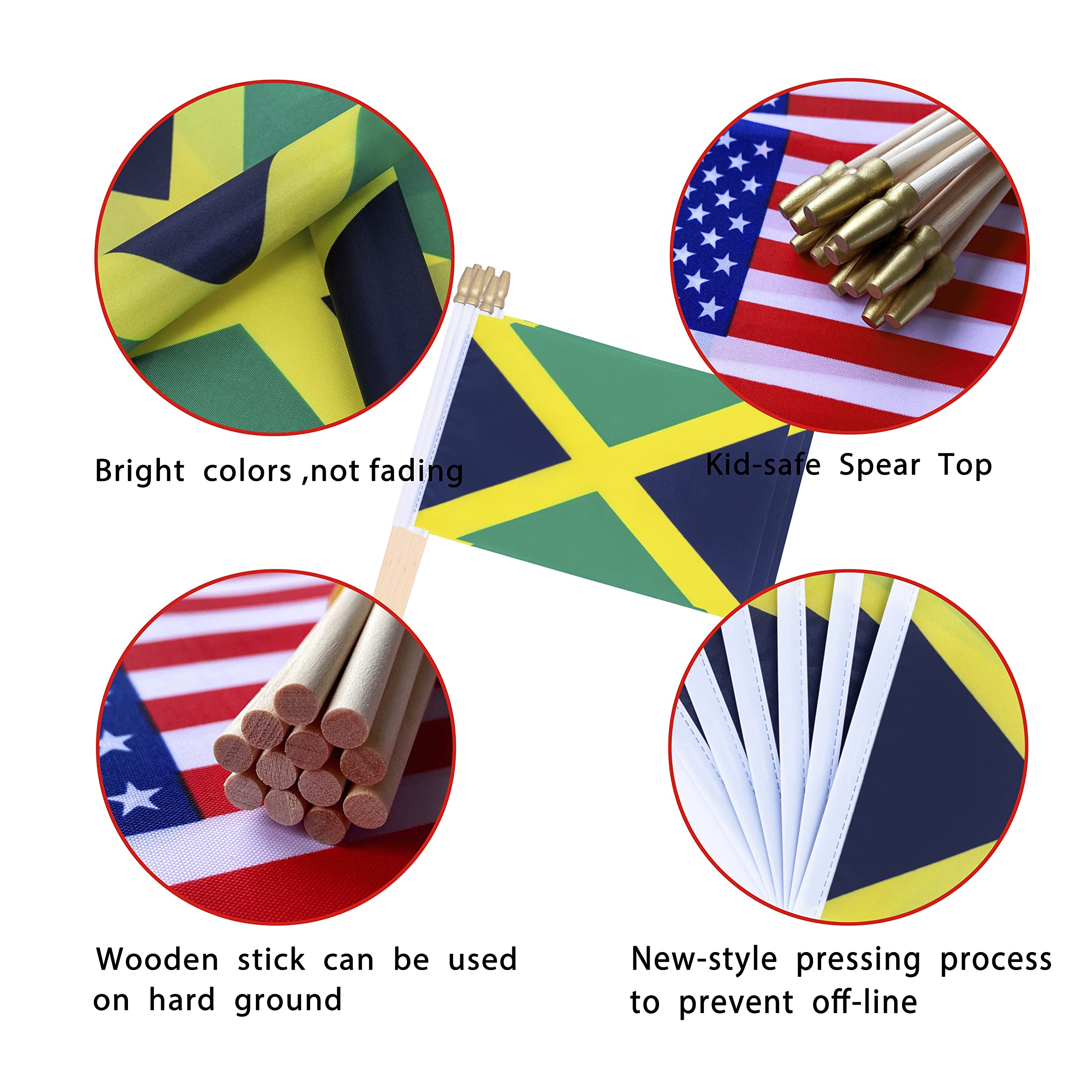 TSMD Jamaica flag mini flag durable polyester material for repeated use