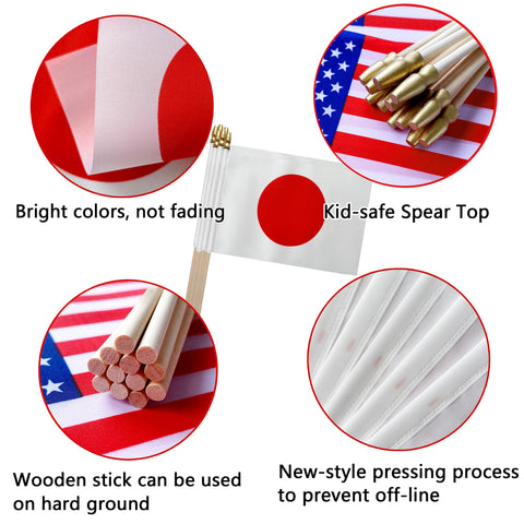 Wooden stick with smooth finish supporting TSMD flags