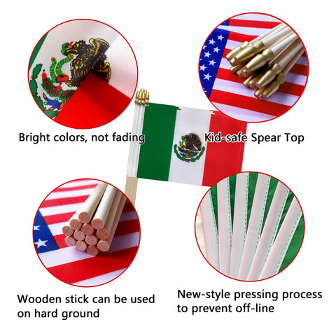 TSMD Mexico flag featuring a safe rounded top for kid-friendly use.
