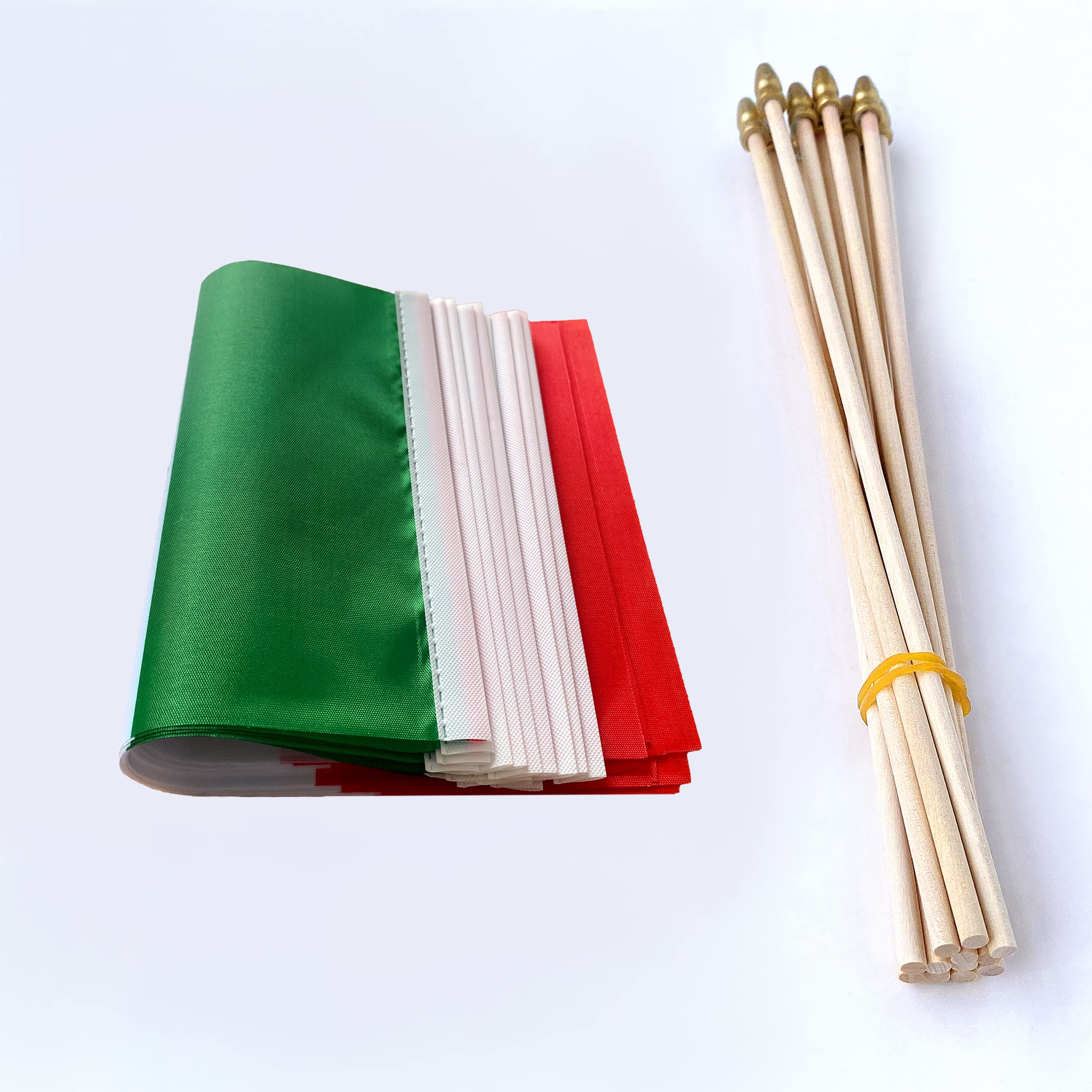 TSMD Mexico flag attached to a sturdy 12.6-inch wooden stick for reusable handling.