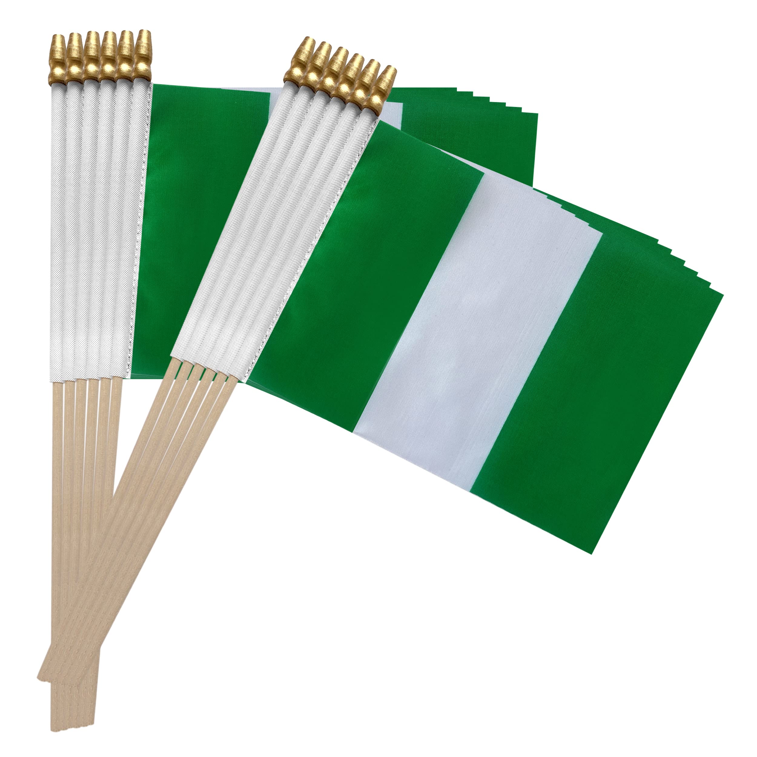 TSMD Nigeria-stick-flag 12-pack suitable for gardens, desks, and pots