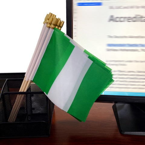TSMD Nigeria-stick-flag durable polyester construction supports reusable decor