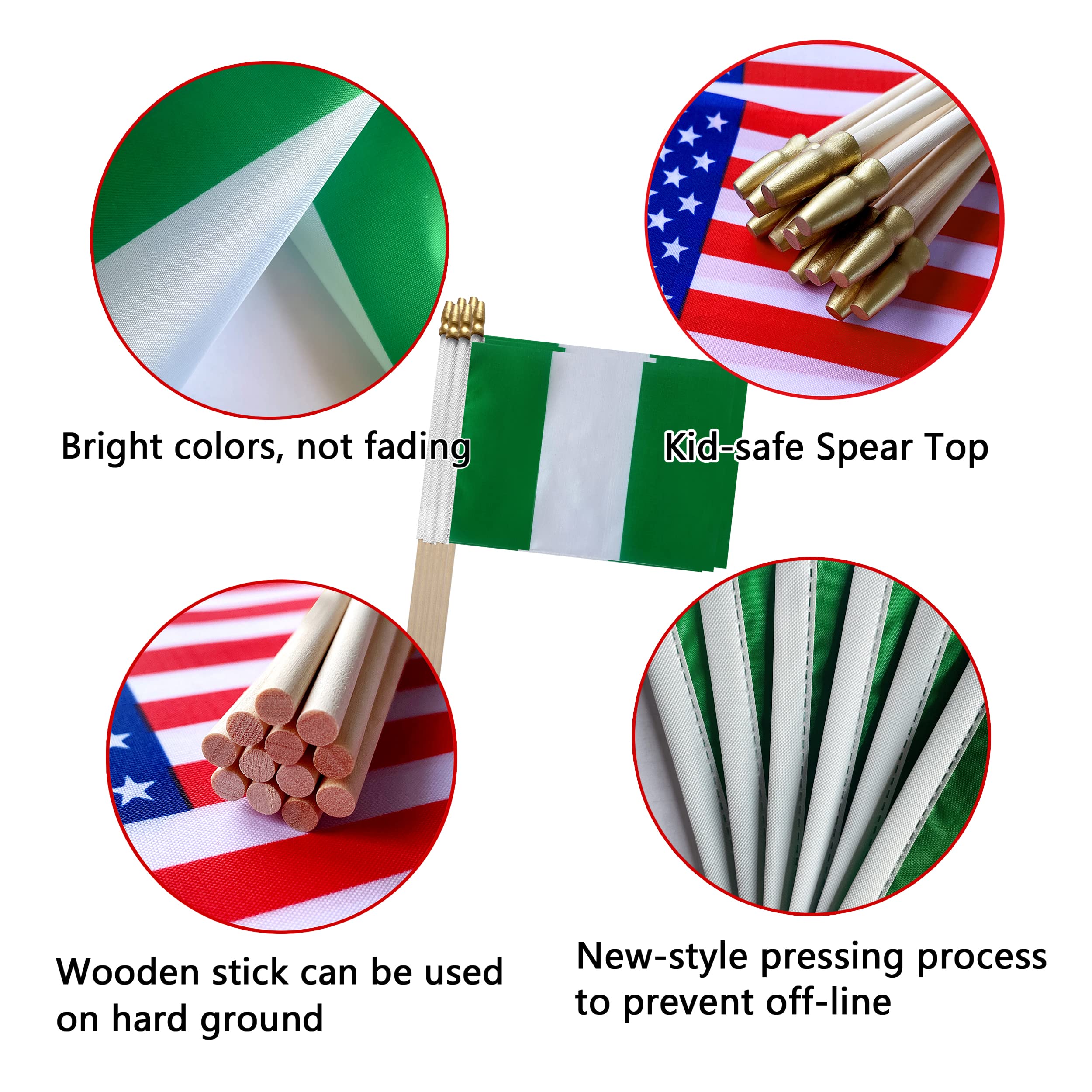 TSMD Nigeria-stick-flag safety-rounded tip for kid-friendly use