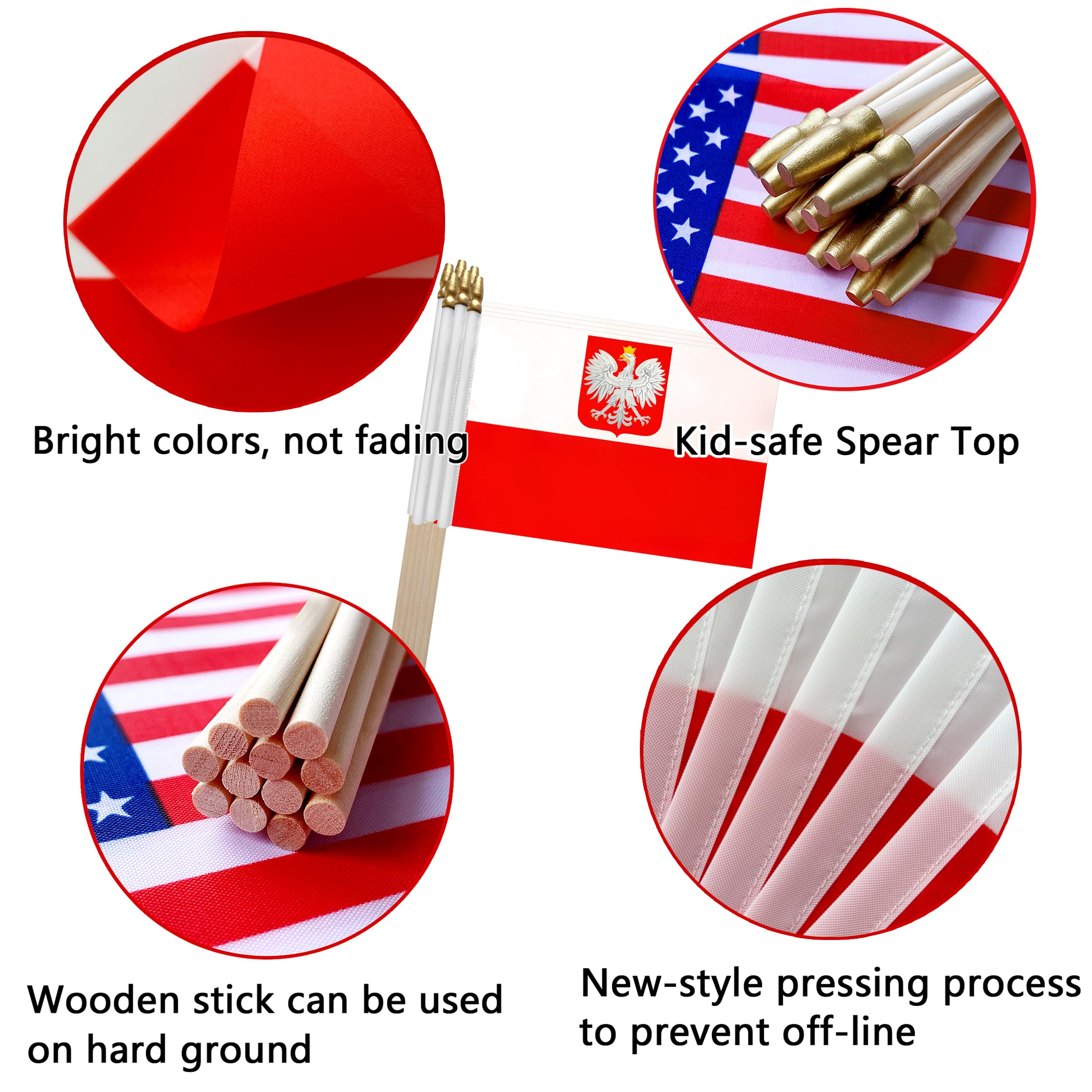 TSMD Polish eagle desk flag adds elegant patriotic decor.