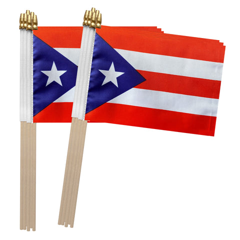 TSMD Puerto Rico flag 5x8 inch handheld flag, dual-sided print.
