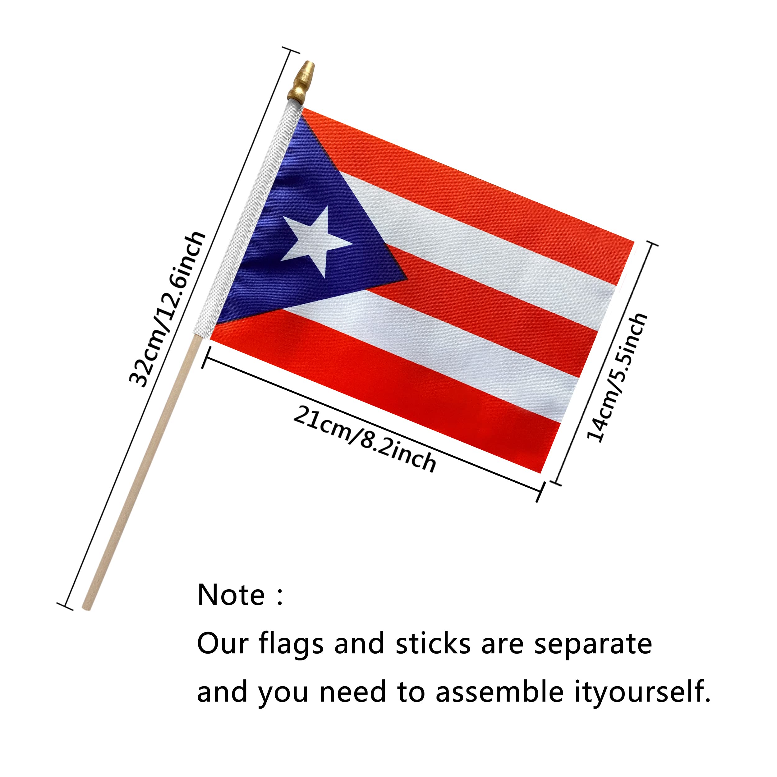 TSMD Puerto Rico flag close-up showing reinforced stitching for reuse.