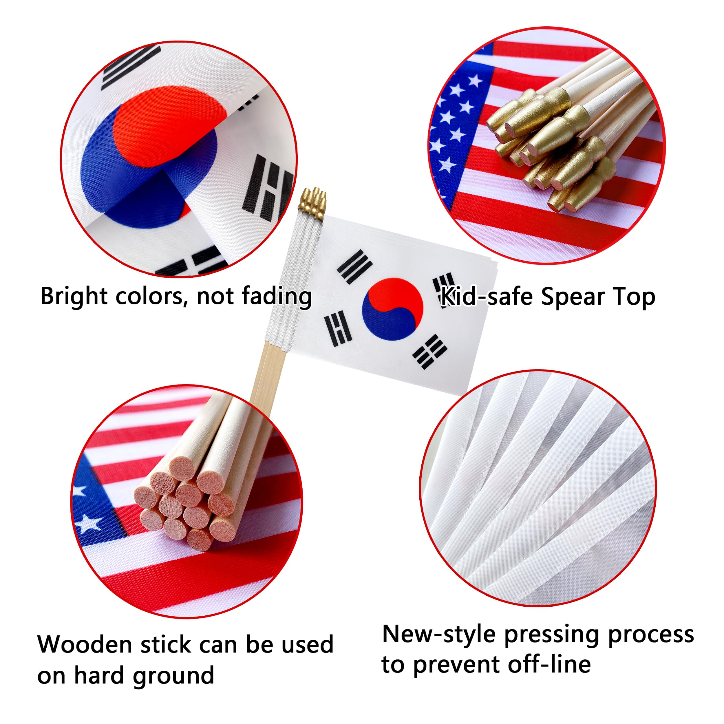 TSMD South Korea stick flags brighten backyard gatherings with durable decoration