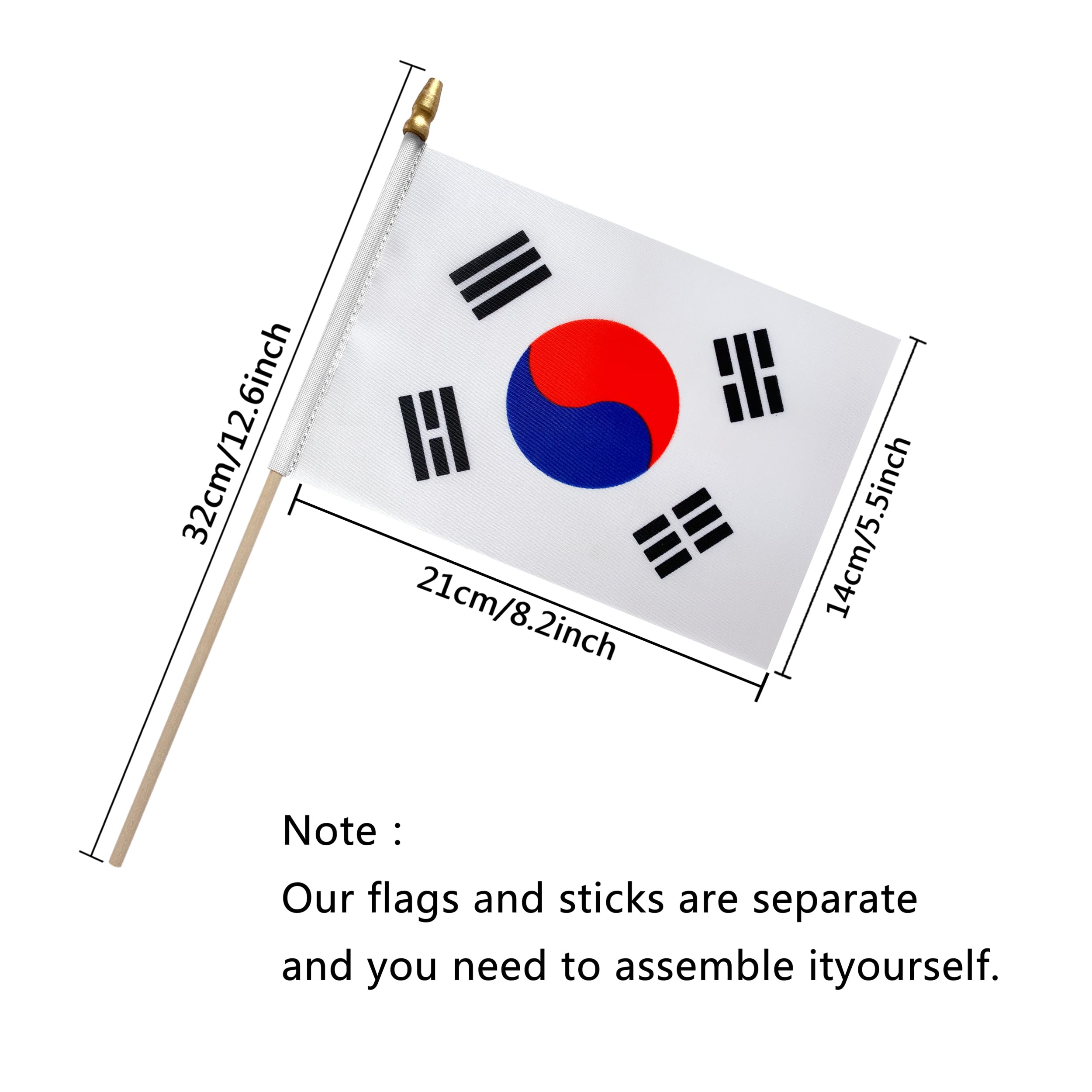 TSMD South Korea stick flags arranged for a parade with reusable patriotic flair
