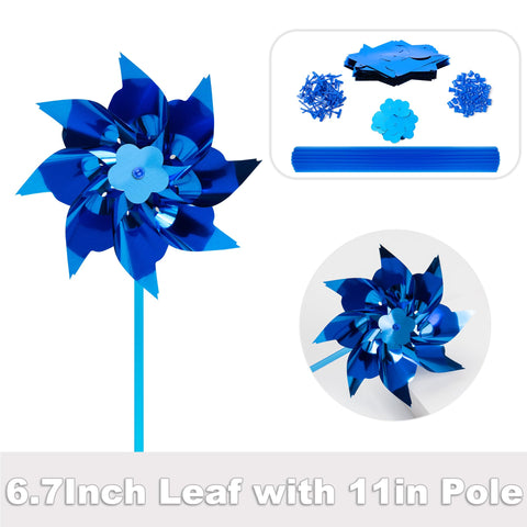 Tsocent blue pinwheels feature durable PP blades for long outdoor use.
