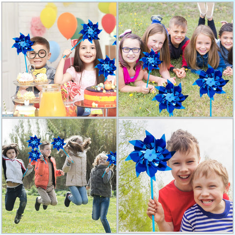 Tsocent blue pinwheels as a kid-friendly toy encouraging hands-on play.