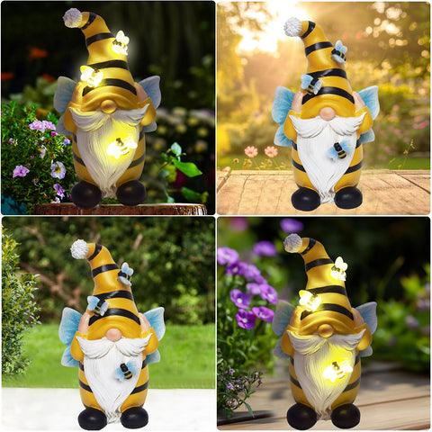 TSTGEE bee gnomes outdoor ornament adds whimsy to the yard.
