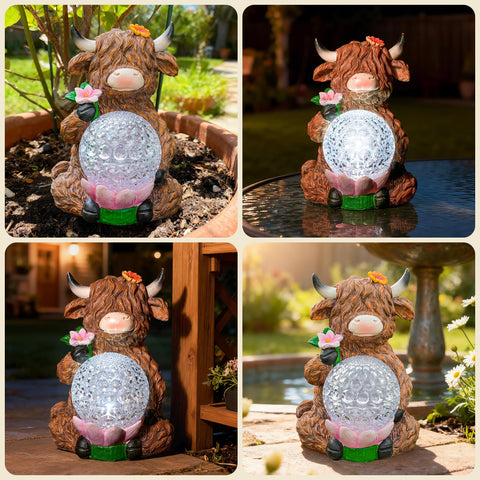 TSTGEE Solar-powered statue withstands rain with anti-UV coating and waterproof finish.