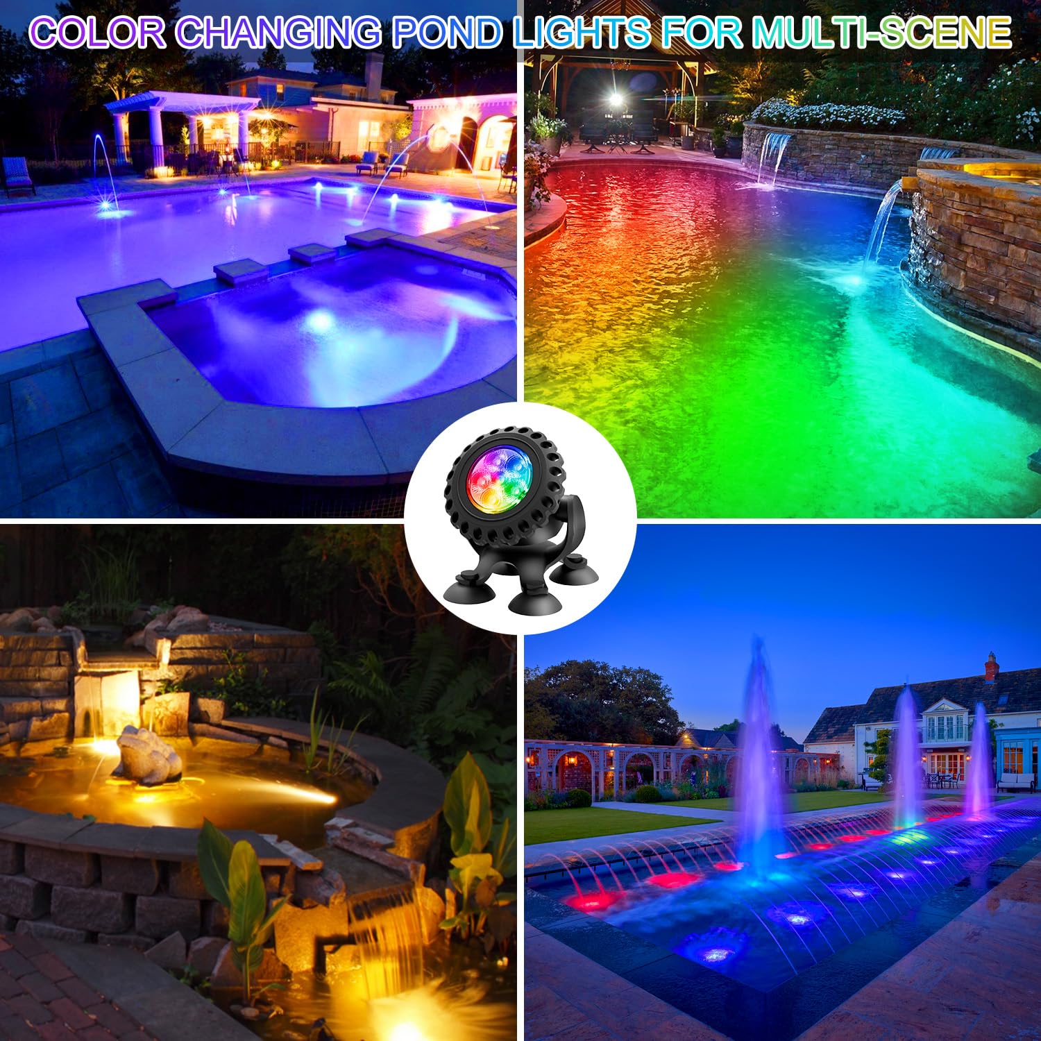 T-SUN LED pond light for aquariums; gentle color.