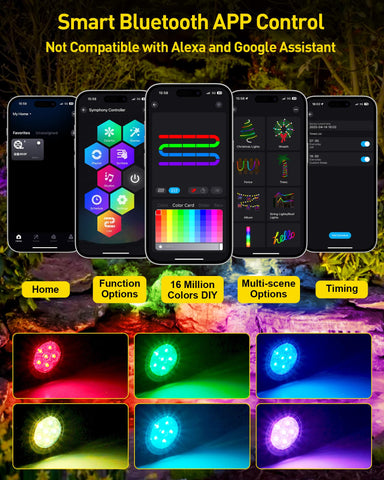 T-SUN IP68 waterproof pond light creates ambient color for fountains and waterfalls.