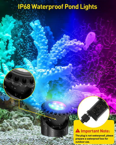 T-SUN pool and landscape light for colorful garden scenes.