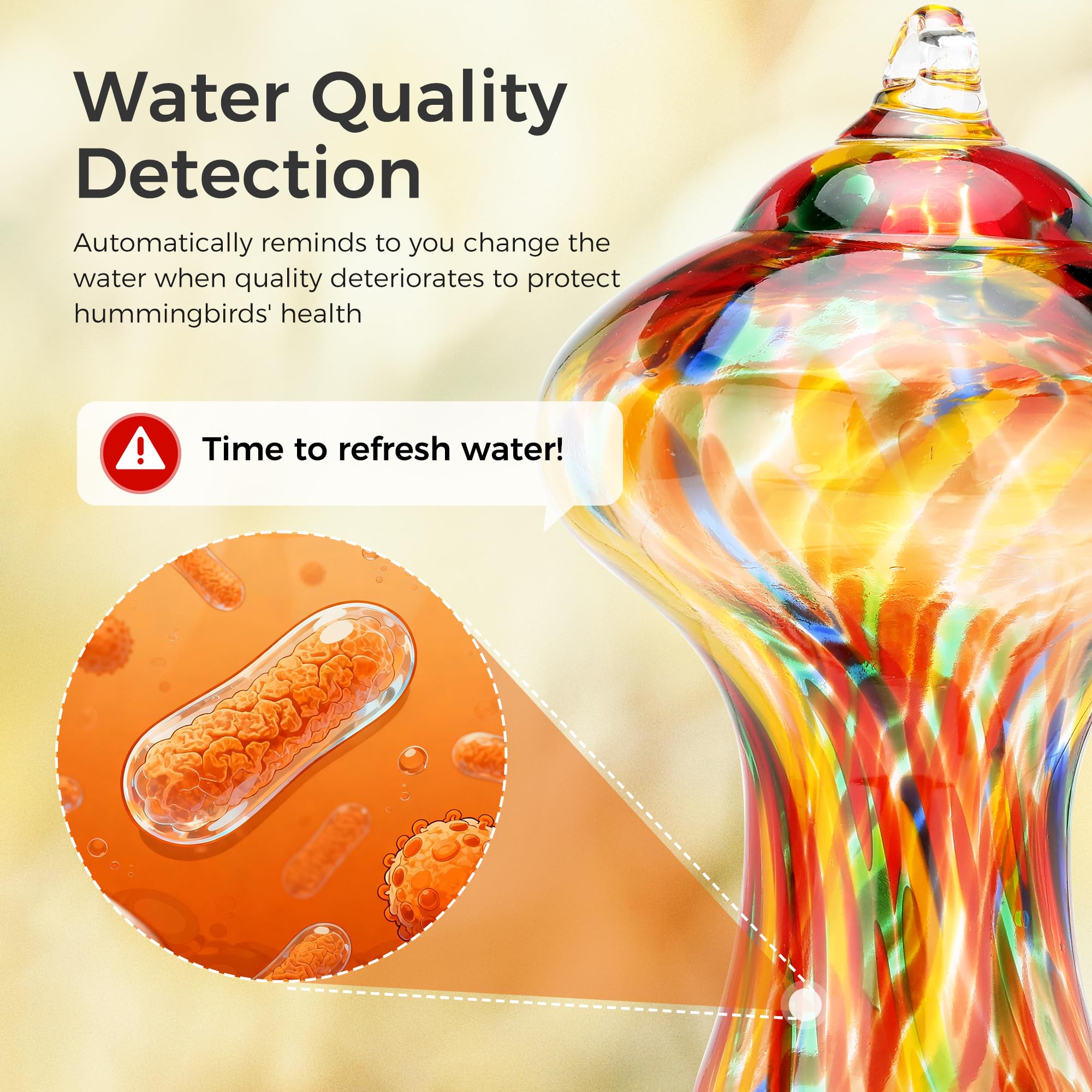 TT Nature hummingbird feeder with IP66 waterproof rating for rainproof outdoor use