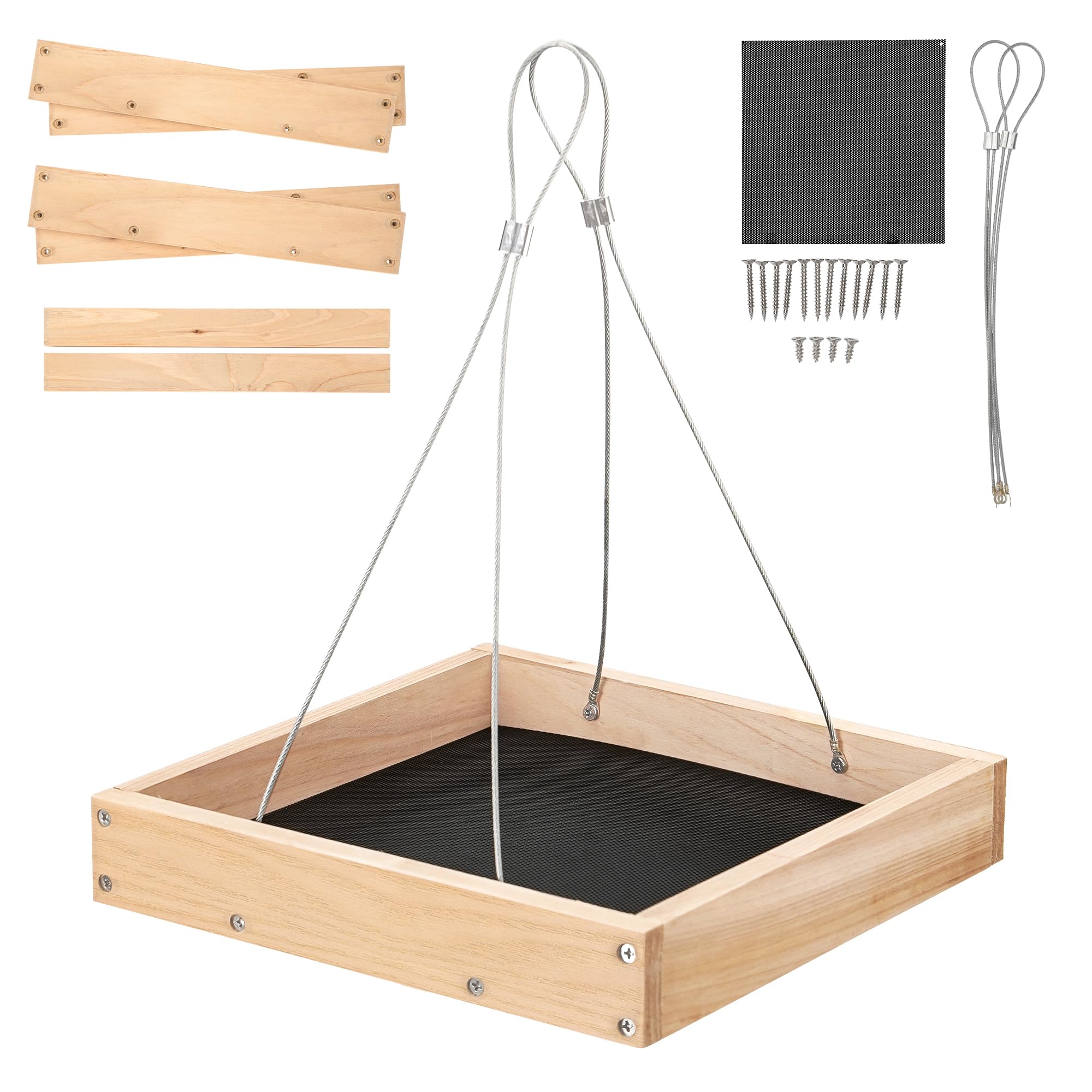 TT Nature platform bird feeder outdoor wood, durable and weather-ready for year-round birdwatching.
