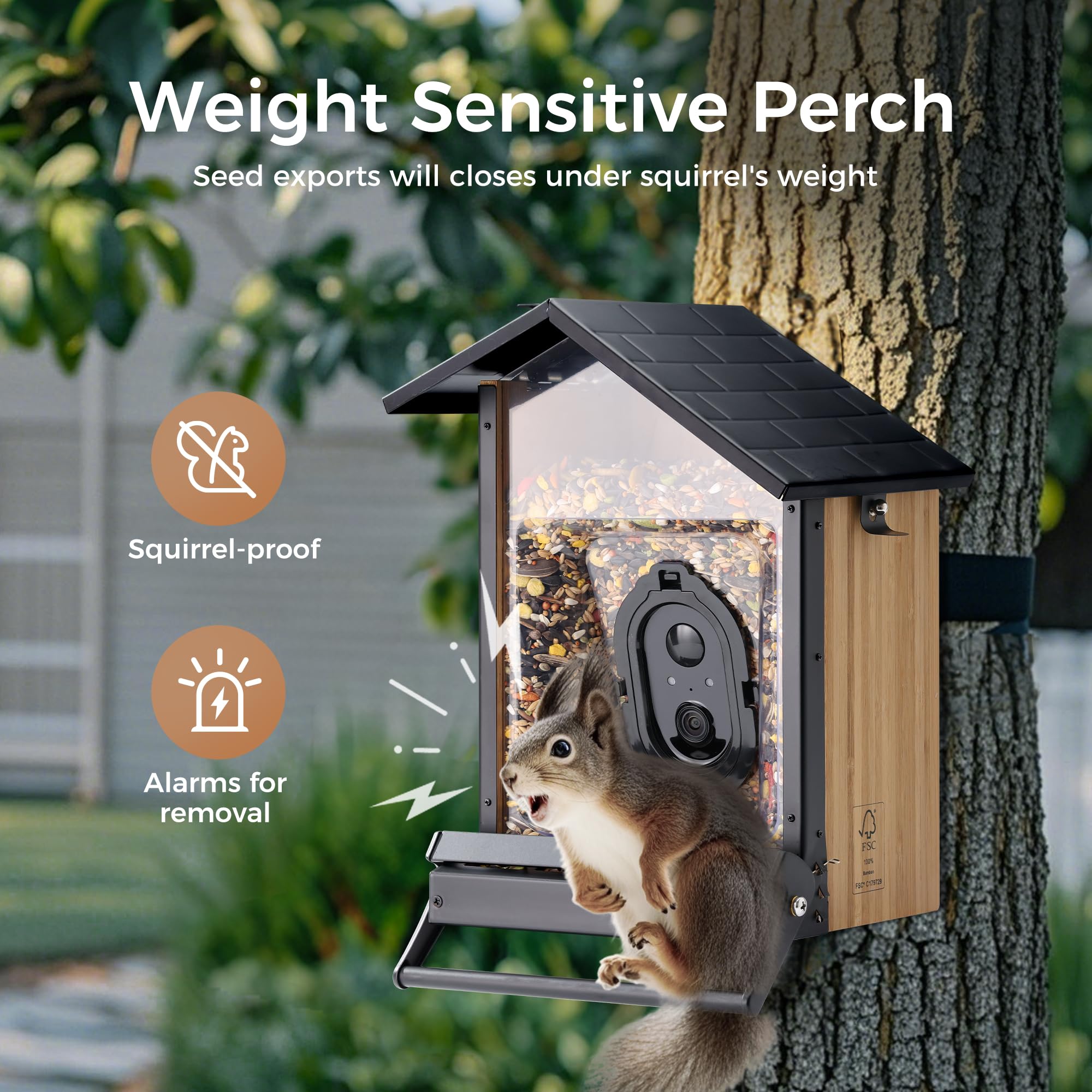 TT Nature Upgrade three-point-two-liter bamboo capacity holds ample seed for high-traffic days.