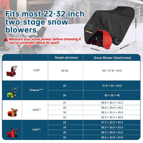 TTAJJUNK snow blower cover oxford-600d safeguards outdoor equipment year round.