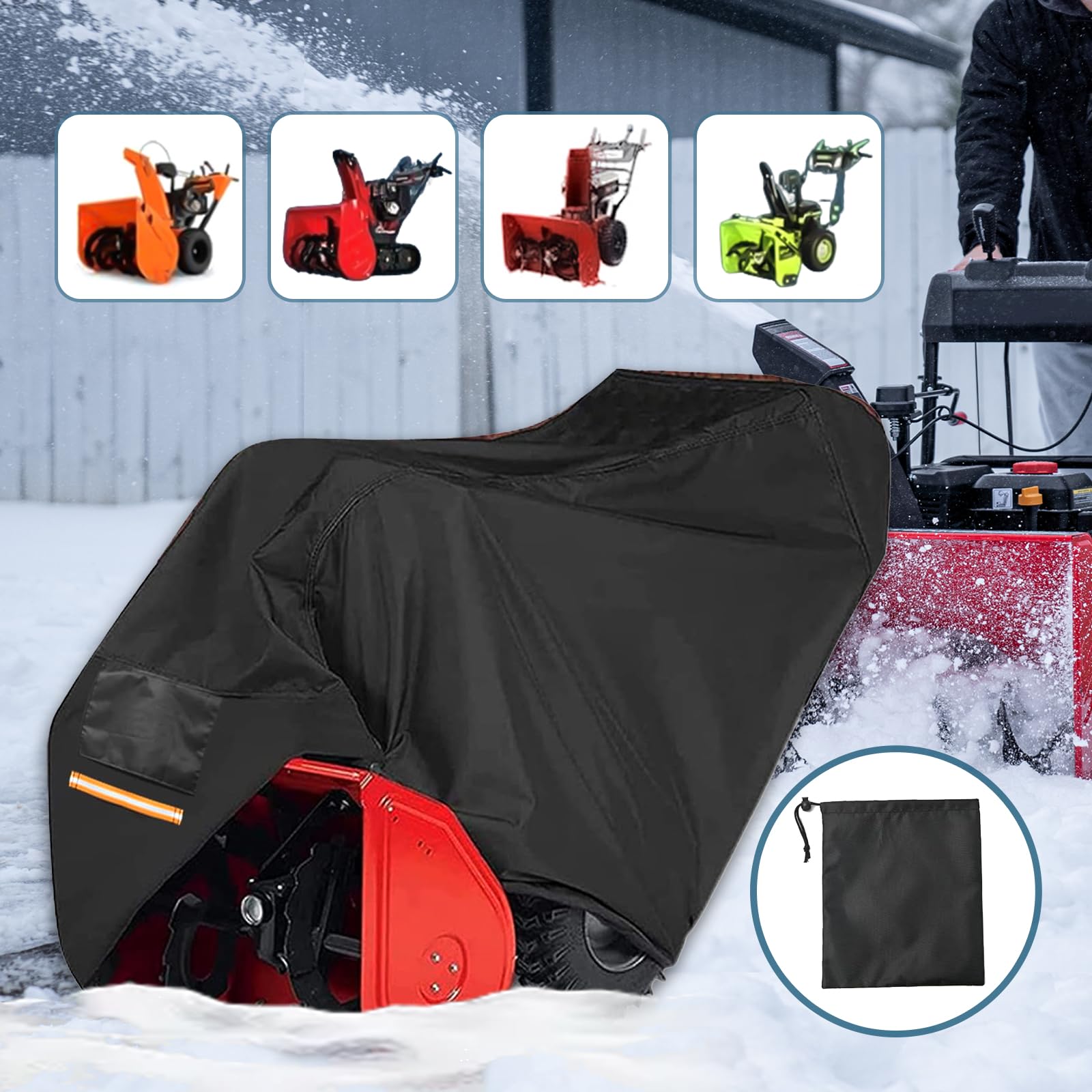 TTAJJUNK snow blower cover storage-bag helps keep the cover organized.