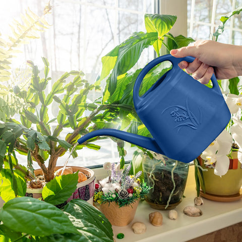 TTAOE GN blue watering can for indoor and outdoor use.