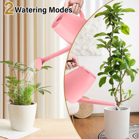 TTAOE GN pink watering can with ergonomic handle for comfortable use.