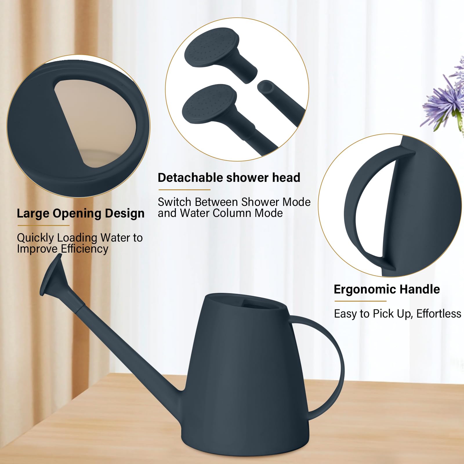 TTAOE GN Watering Can ergonomic handle for comfortable grip during watering