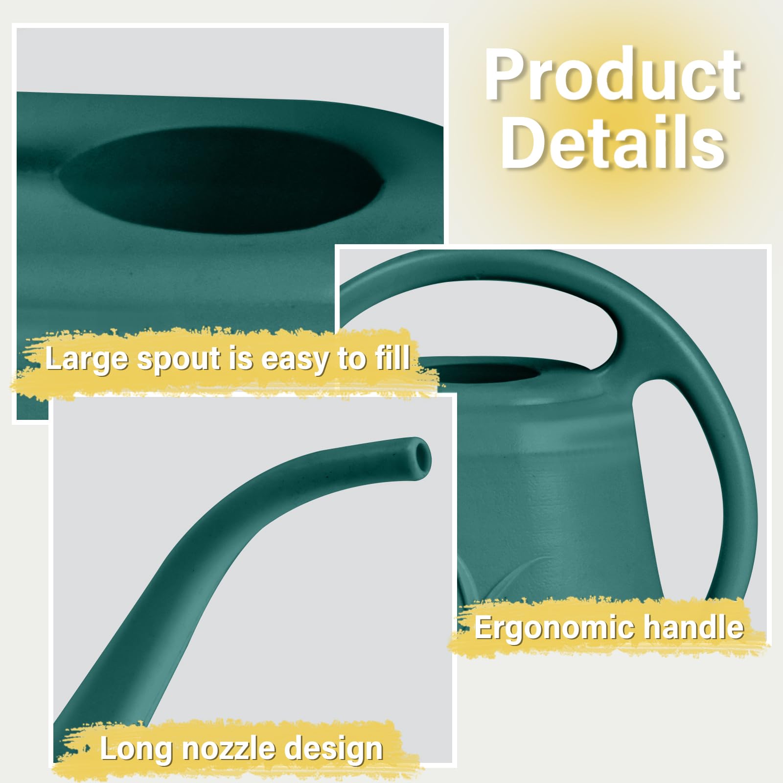 TTAOE GN ergonomic-handle watering can improves grip during use