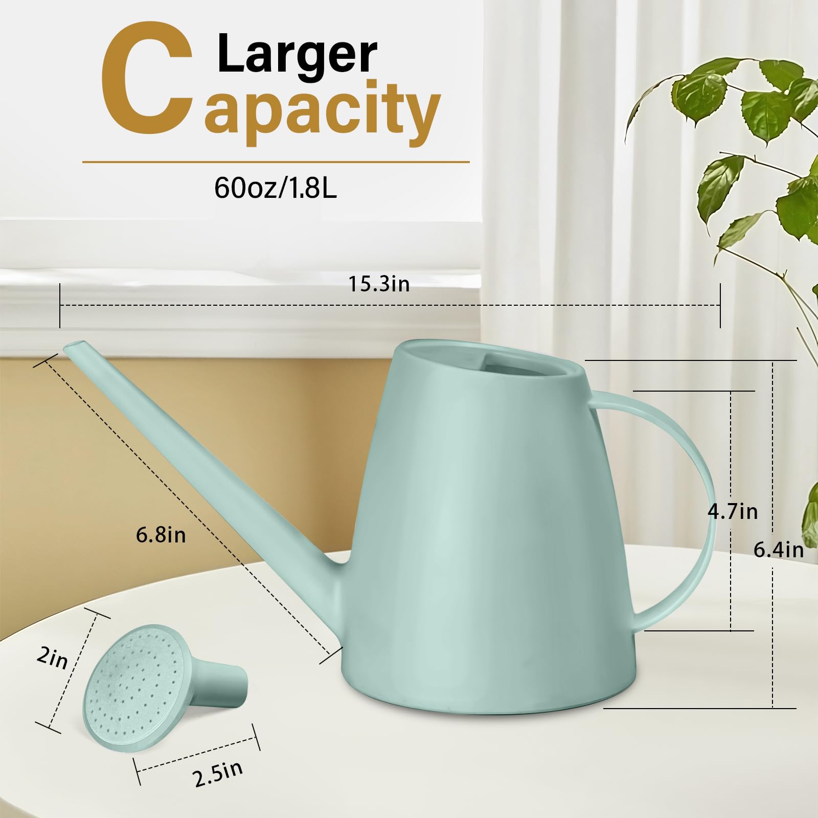 TTAOE GN watering can ideal for indoor use, compact and easy to handle