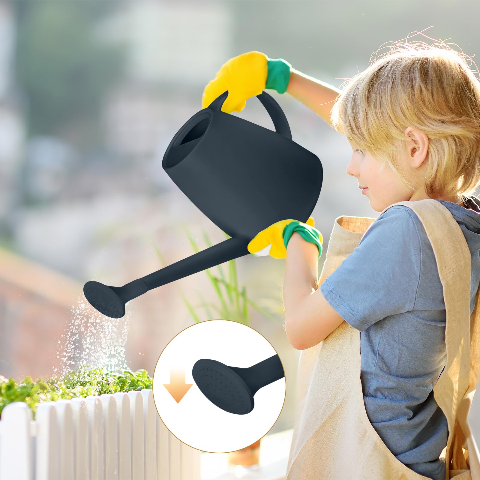 TTAOE GN Watering Can long spout reaches soil with controlled water delivery