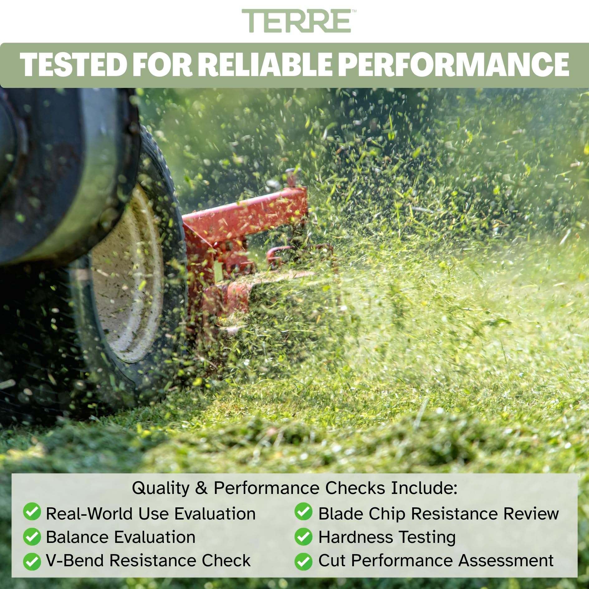 T TERRE 42-inch deck blade set enhances mowing efficiency.
