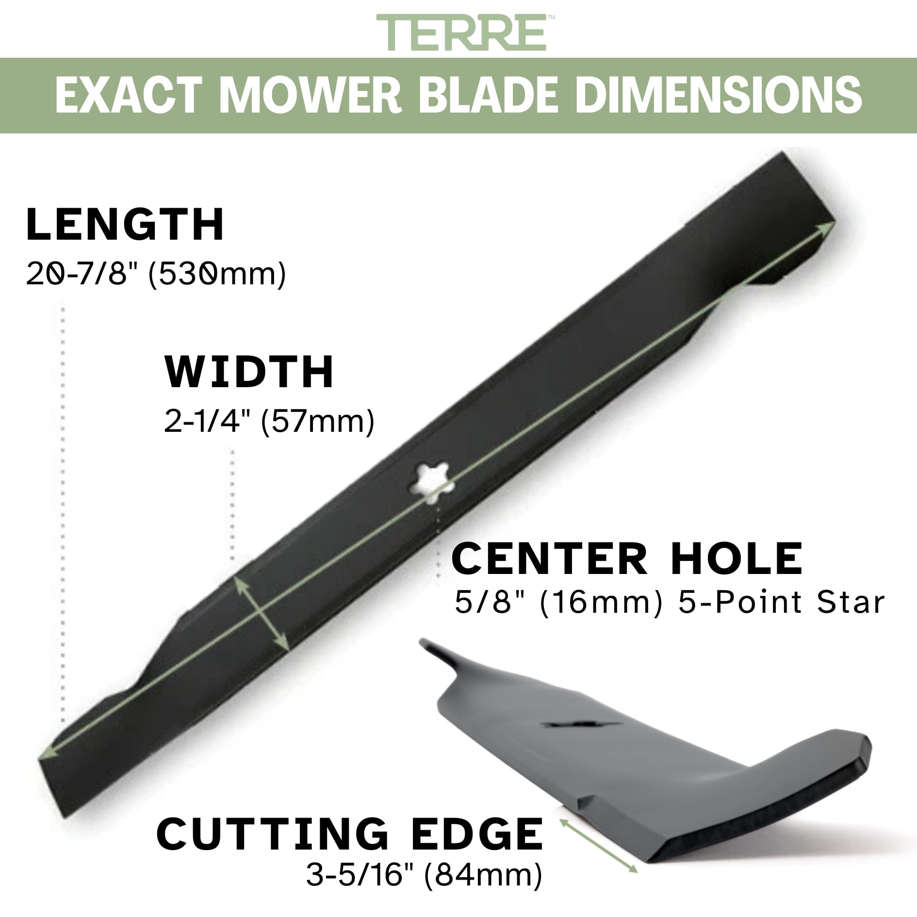 T TERRE blades compatible with Husqvarna 2042LS for efficient mowing.