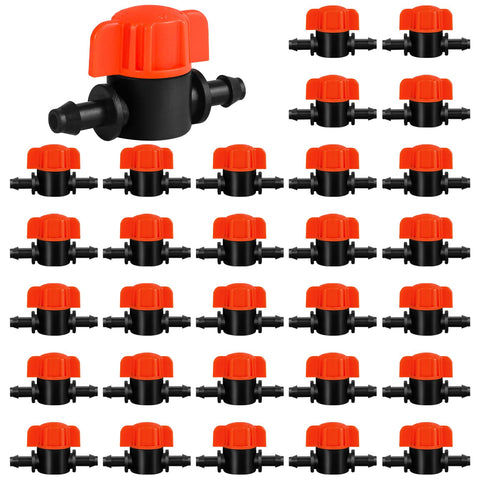 TTioDri quarter-inch drip valves bulk pack for flexible garden irrigation setup.