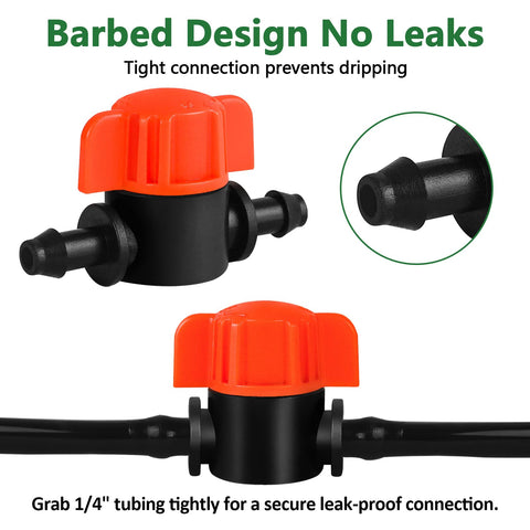Durable plastic construction for long-lasting drip irrigation components.