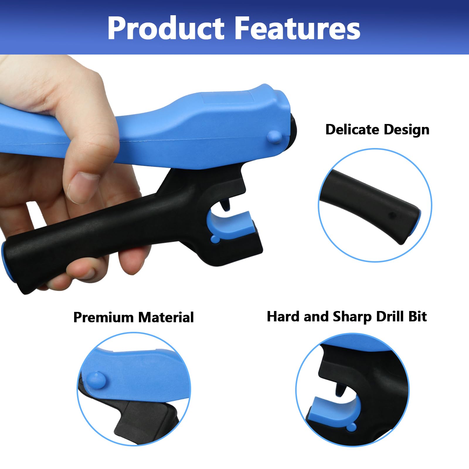 TTioDri ergonomic blue and black handle design reduces fatigue
