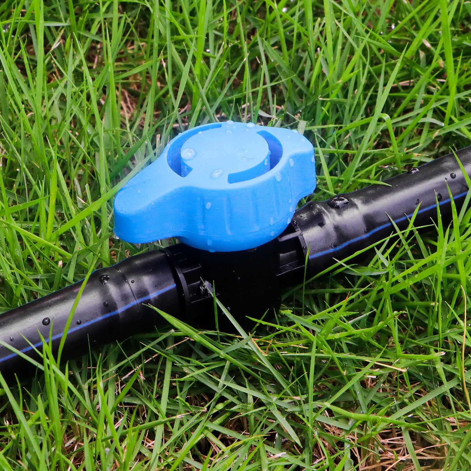 TTioDri connectors on garden hose line illustrating easy integration.