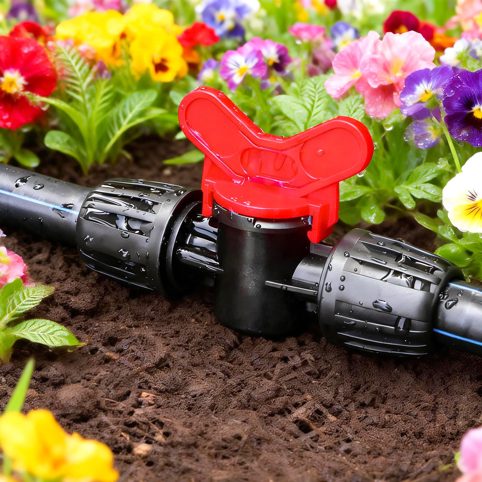 TTioDri outdoor irrigation kit in action for garden watering and maintenance.