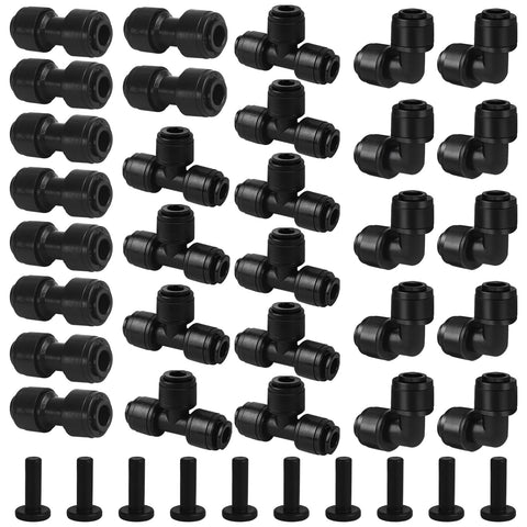 TTioDri 1/4-inch tee fittings for drip irrigation, flexible connections