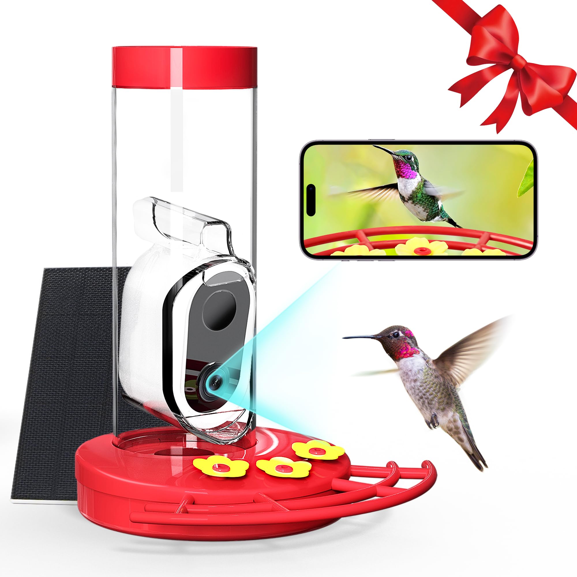 TT Nature hummingbird feeder camera front view offers crystal-clear live footage.