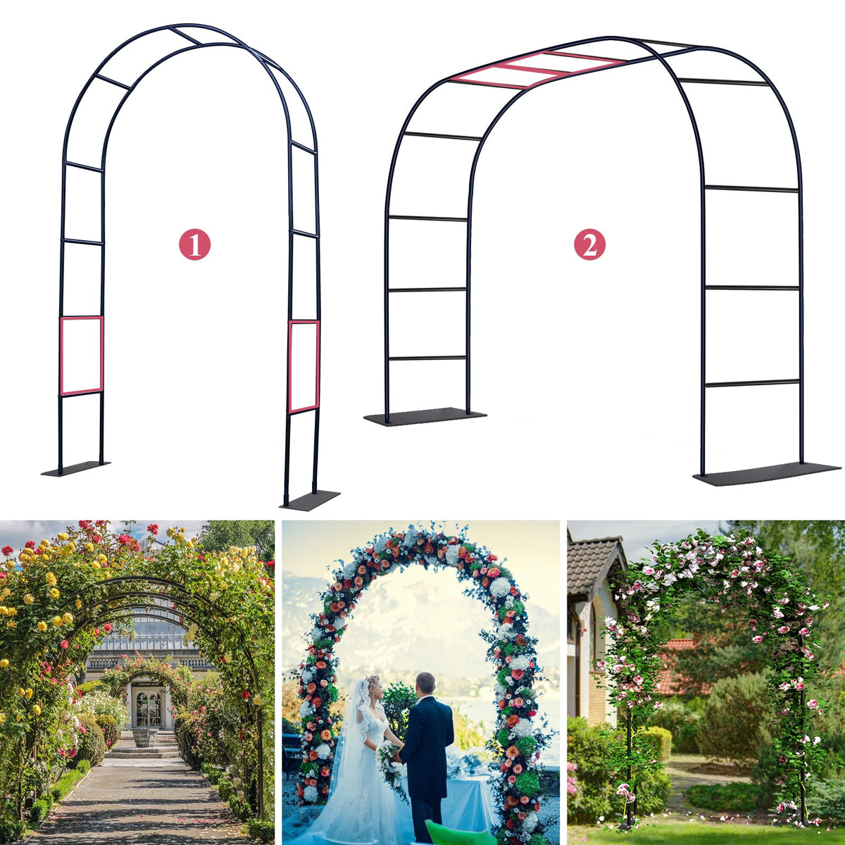 Ttootle garden arch base assembly shows sturdy frame for quick setup
