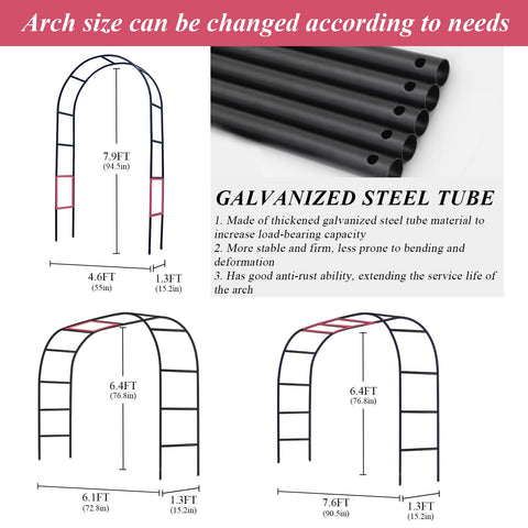 Ttootle galvanized steel arch assembles quickly with labeled parts.